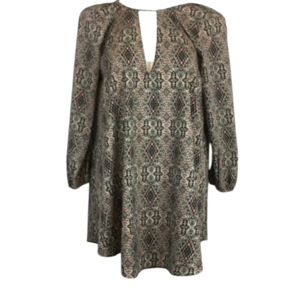 Amuze Boho Chic Aztec Print Tunic Top Small